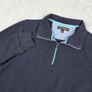 Banana Republic Mens Small Navy 1/4 Zip Pullover Long Sleeve Sweater